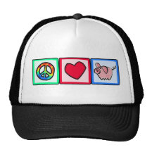 Frieden, Liebe, Schweine Baseball Caps