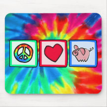 Frieden, Liebe, Schweine Mauspad