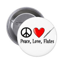 Frieden, Liebe und Flöten Button