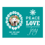 Frieden, Liebe und Freude-Weihnachtsfoto-Postkarte