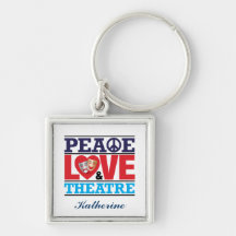 Frieden, Liebe und Theater Keychain Schlüsselband