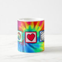 Frieden, Liebe, Volleyball Tee Haferl
