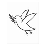 Frieden tauchte mit olivgrünem Blatt in der Skizze Postkarte