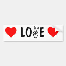 Friedenfinger LIEBE-Stoßaufkleber Autosticker