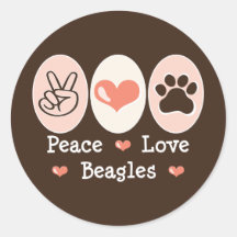 FriedensLiebe-Beagle-Aufkleber