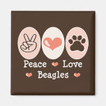 FriedensLiebe-Beagle-Magnet Kühlschrankmagnet