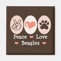 FriedensLiebe-Beagle-Magnet Kühlschrankmagnet
