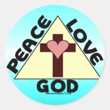 FriedensLiebe-Gott Runder Sticker
