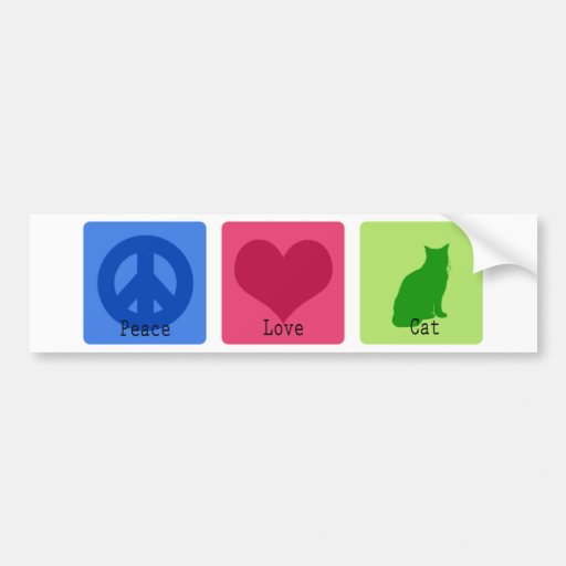 FriedensLiebe-Katze Auto Sticker