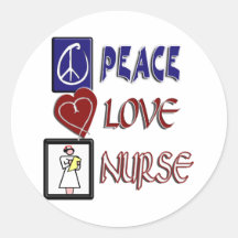 FRIEDENSLiebe-KRANKENSCHWESTER Runde Sticker