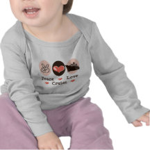 FriedensLiebe-Kreuzfahrt-Säuglings-langes Hülsen-T Tshirts