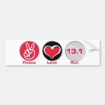 FriedensLiebe lassen 13,1 Meilen laufen Autosticker