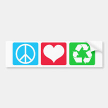 FriedensLiebe recyceln Autosticker