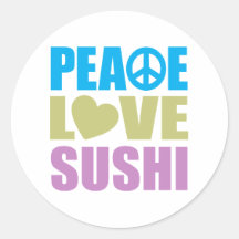 FriedensLiebe-Sushi Runde Sticker