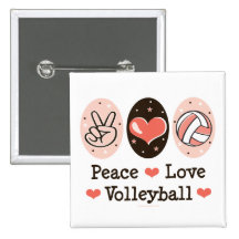 FriedensLiebe-Volleyball-Knopf Anstecknadel