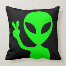 Friedenszeichen-alien-Amerikaner MoJo Kissen