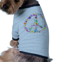 Friedenszeichen der Blumen Hund Tshirt