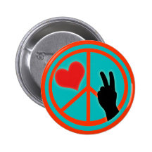 Friedenszeichen-Frieden und Liebe Anstecknadelbutton