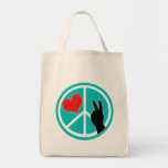 Friedenszeichen-Frieden und Liebe Tasche