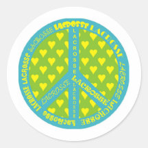 Friedenszeichen mit Lacrosse im Rahmen Runder Sticker
