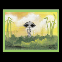 Friedliche Sommer-alien-Postkarten postkarten