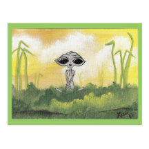 Friedliche Sommer-alien-Postkarten
