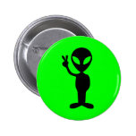 Friedliches alien anstecknadelbutton