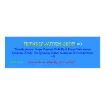 Friendly~Autism~Shop! =) Werbeschilder Visitenkartenvorlagen