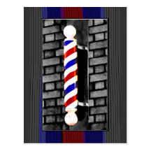 Friseur-Pole-Postkarte