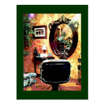 Friseursalon-Postkarte