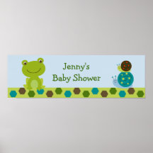 Froggy-Frosch-Schnecke-Babyparty-Fahnen-Zeichen Posterdrucke