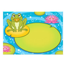 Froggy-Teich-Babyparty-Einladungen