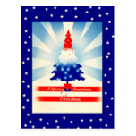 Frohe amerikanische Weihnacht-patriotische Baumpos