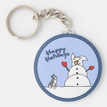 Frohe Feiertage Schnauzer Keychain Schlüsselanhänger
