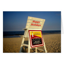 Frohe Feiertage vom Strand Grußkarte