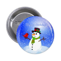 Frohe Feiertage WeihnachtsSchneemannPin Buttons