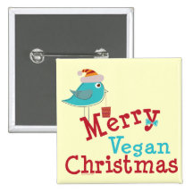 Frohe vegane Weihnachten Anstecknadelbutton