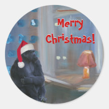 Frohe Weihnacht-Affe Stickers