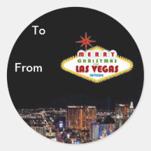 Frohe Weihnacht-Las Vegas-Geschenk-Aufkleber