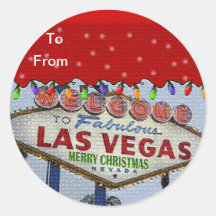 Frohe Weihnacht-Las Vegas-Geschenk-Aufkleber
