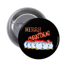 Frohe Weihnacht-Pinguin-Knopf Anstecknadel