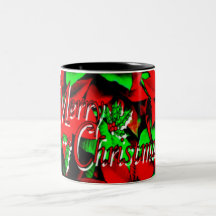 Frohe Weihnacht-Poinsettia-Becher Kaffee Haferl