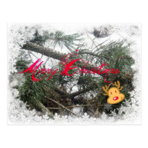 Frohe Weihnacht-Rudolph-Postkarte
