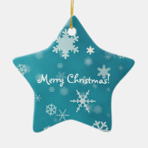 Frohe Weihnachten mit Schneeflocke-Türkis Weihnachtsbaum Ornamente