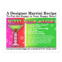 Fröhliche Melone-Weihnachtsmartini-Rezept-Karten-P
