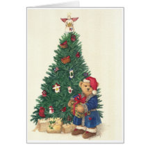 FRÖHLICHER WEIHNACHTSbaum-BÄR Grußkarte