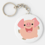 Fröhliches Cartoon-Schwein keychain Schlüsselanhänger
