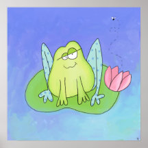 Frosch auf Lilly Auflage Poster