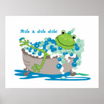 Frosch in der Wanne scherzt Badezimmer-Kunst-Frosc Plakate