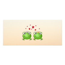 Frosch-Prinz und Frosch-Prinzessin, mit Herzen Personalisierte Ankündigungskarten